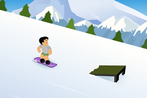 冬日男孩滑雪
