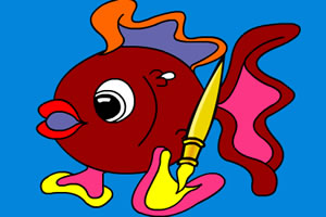 可爱小鱼填颜色