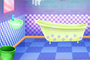 公主打扫浴室